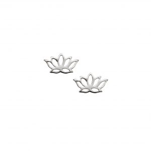 lotus flower silver stud