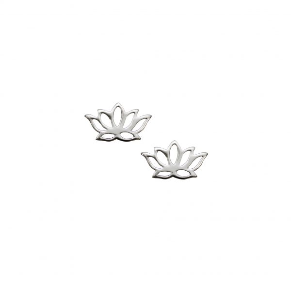 lotus flower silver stud