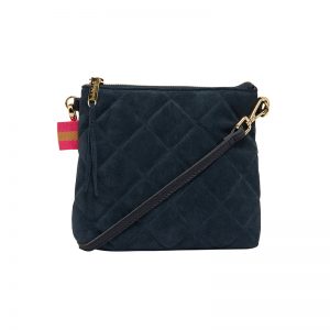 Alexis Crossbody_navy_quilted_suede