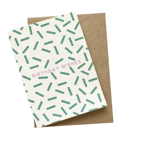 hello petal seeded birthday card green