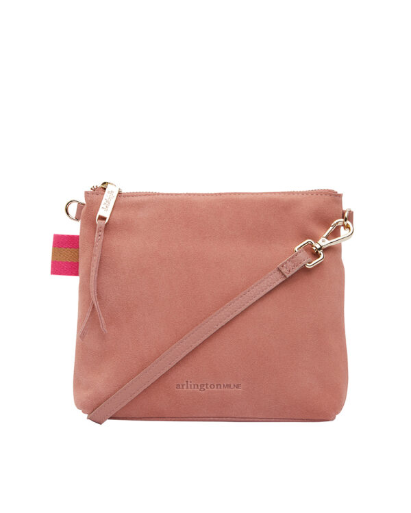 Alexis crossbody dusty pink suede