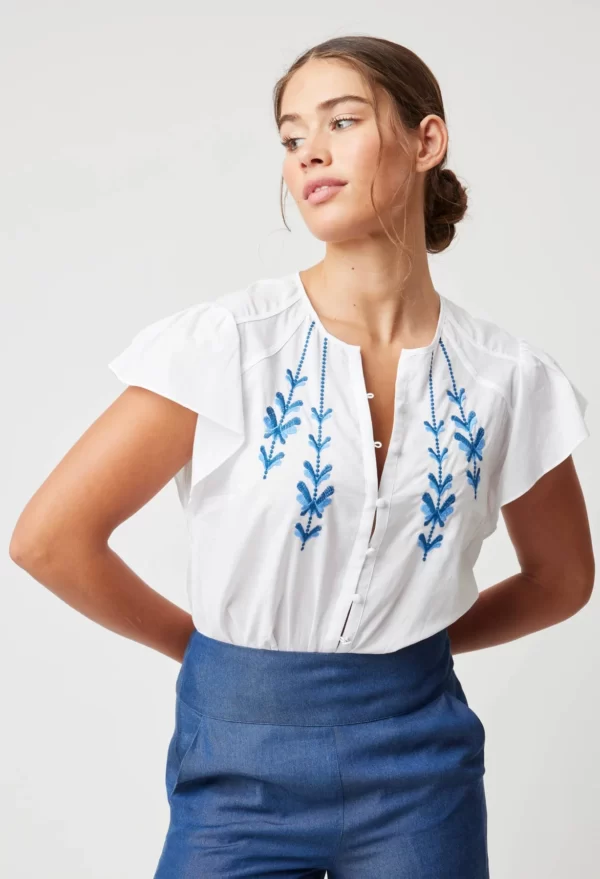 Scala Embroidered Top - 60% off